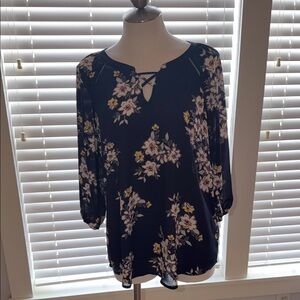 Maurices Navy Floral Top